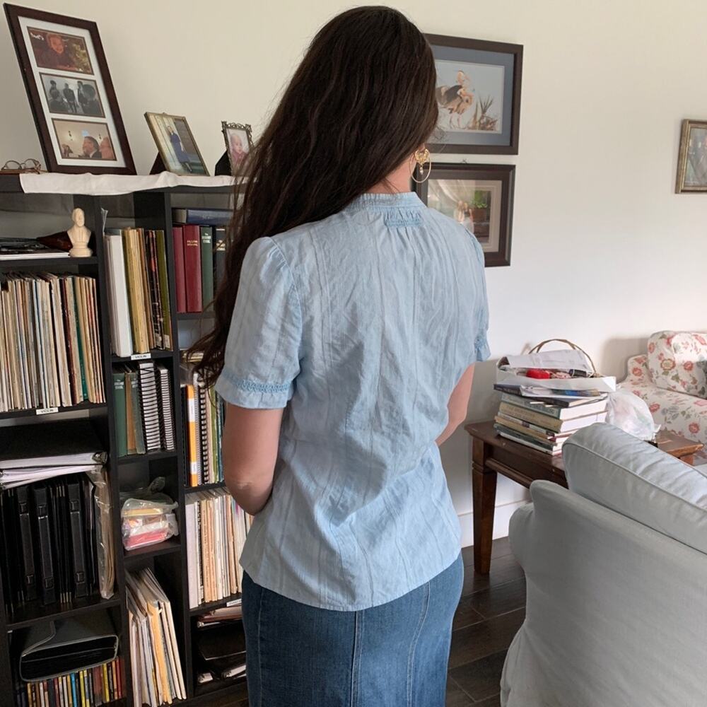 Calvin Klein Pastel Blue Top, Size S - Picture 2 of 4